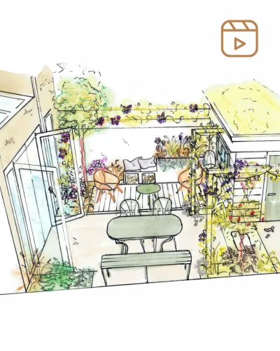 "Tuinontwerp op maat door BEEtuindesign in Gorinchem en omgeving. Meer groen, meer biodiversiteit, meer rust."